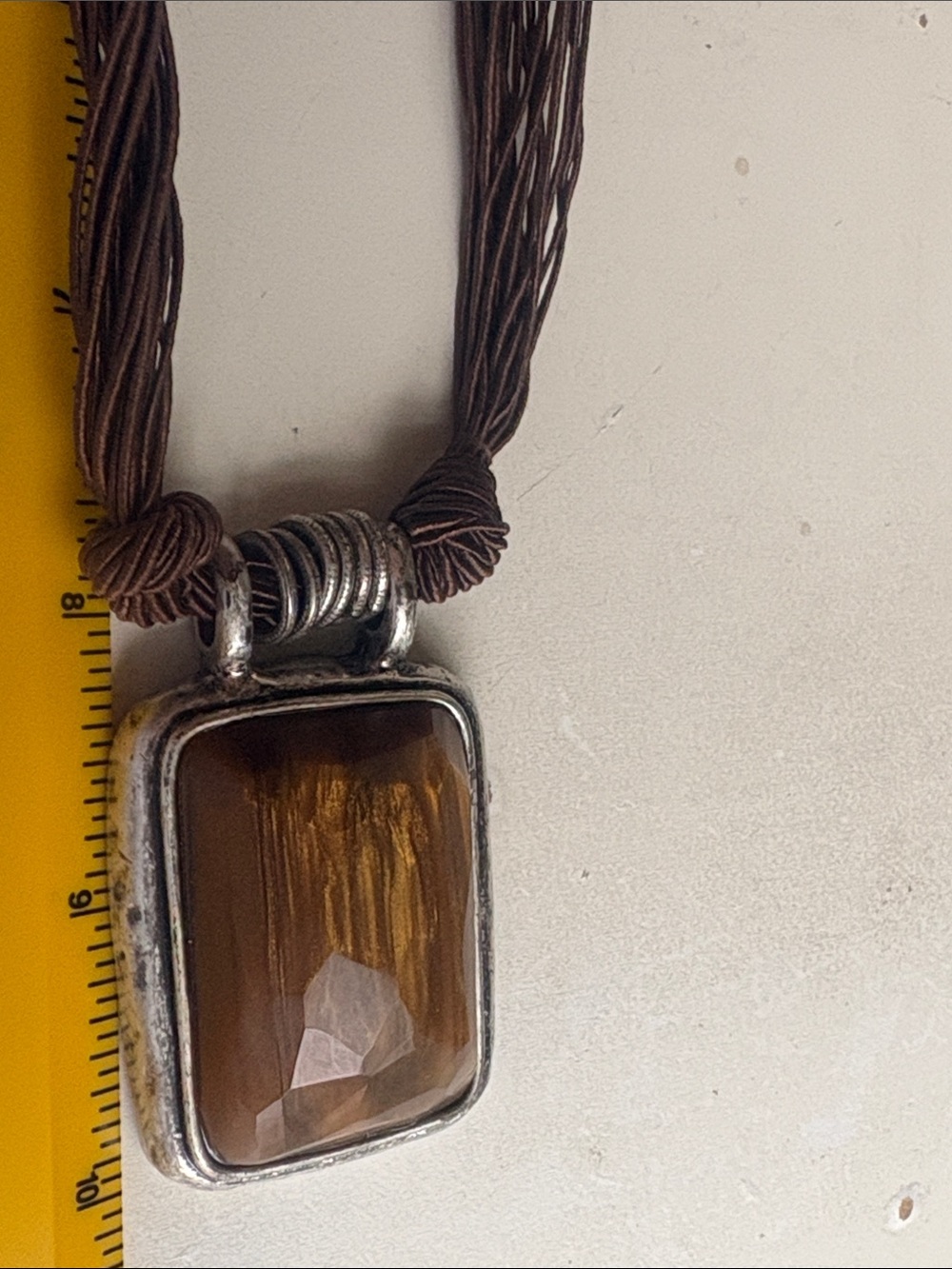 Coldwater Creek Brown Glass Pendant Multi-Strand Necklace with Silver Accent - Picture 7 of 7